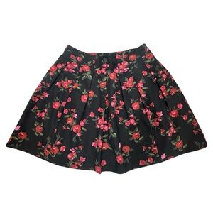 Talbots Pleated A-Line Rose Jacquard Skirt Sz 20 Silk Blend Dark Romantic Dainty